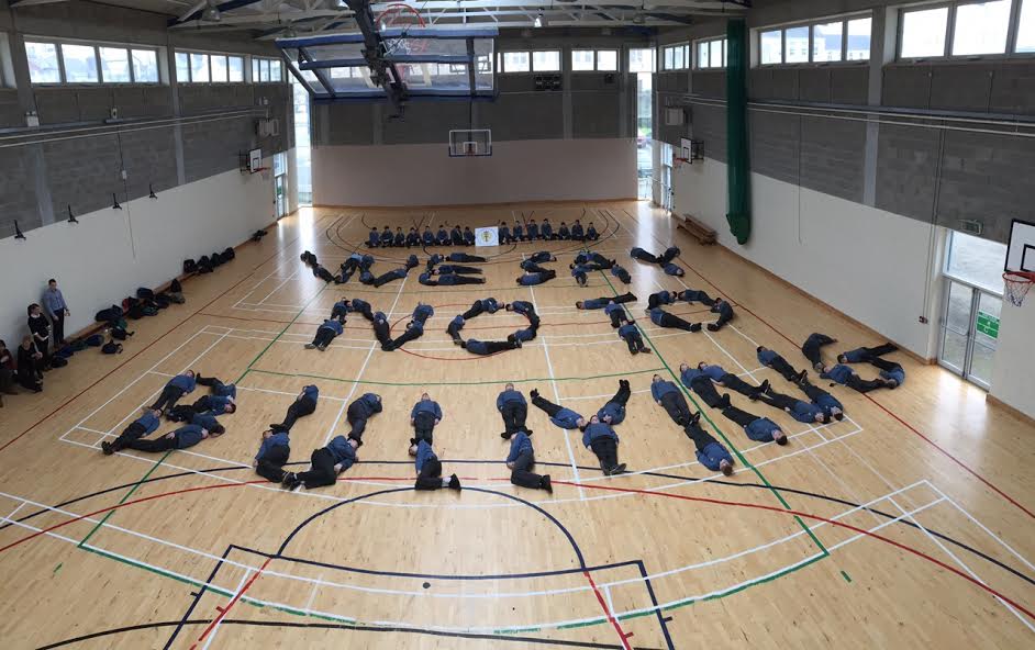Niall_Boylan's tweet photo. Huge thank you to St.Clement's College in Limerick for this very creative picture taking the #SayNOtoBullying Pledge https://t.co/dlXTMnXq14