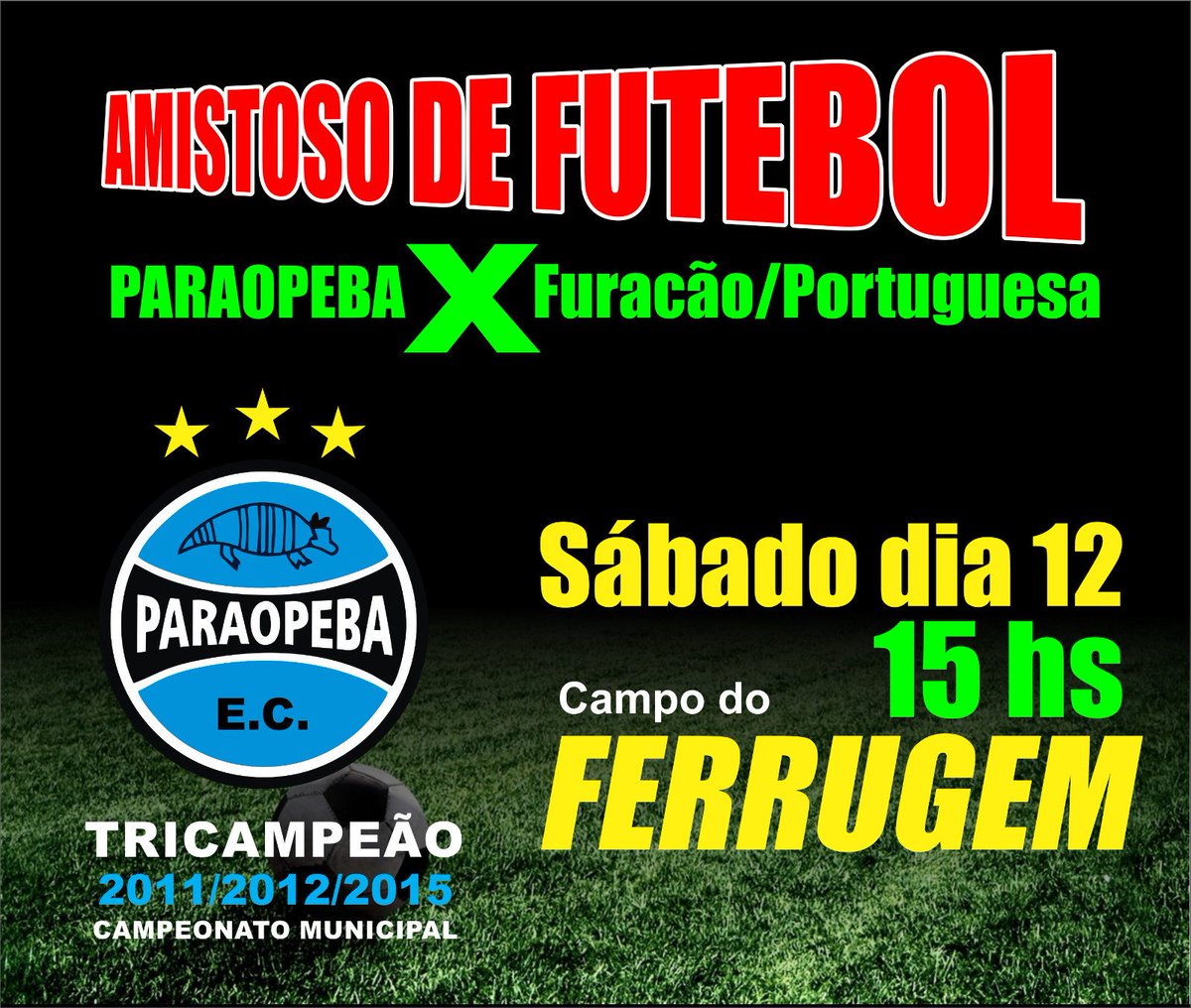 TatuzaoCampeao's tweet photo. Nosso segundo desafio está chegando!
Venha acompanhar o #Tatuzao
#ResgatandoOCampoFerrugem https://t.co/J0XDM4xcRt