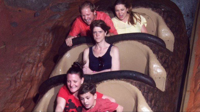 InsideEdition's tweet photo. A wife takes an angry photo on Splash Mountain after her husband refuses to ride with her. https://t.co/g6OqqcqV2K https://t.co/xoVoiujVST