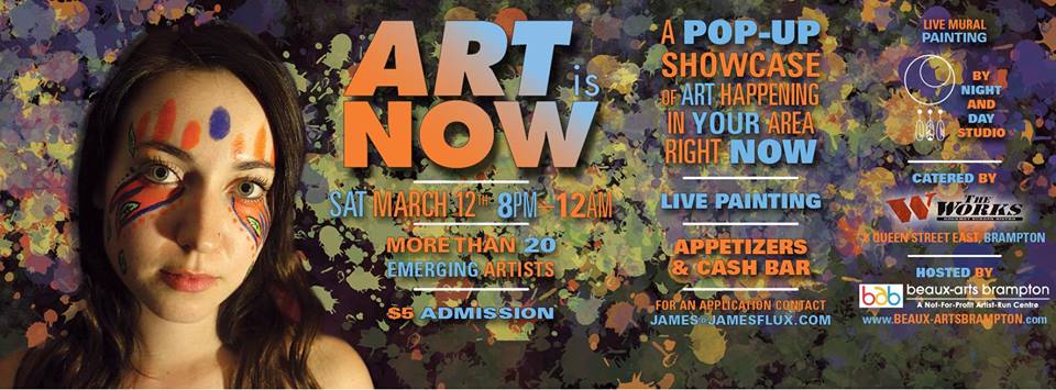 Bramptonist's tweet photo. Art Is Now is a one night Pop-Up extravaganza showcasing local artists from Brampton. Don't miss it tomorrow! https://t.co/kpkCiSmwLQ
