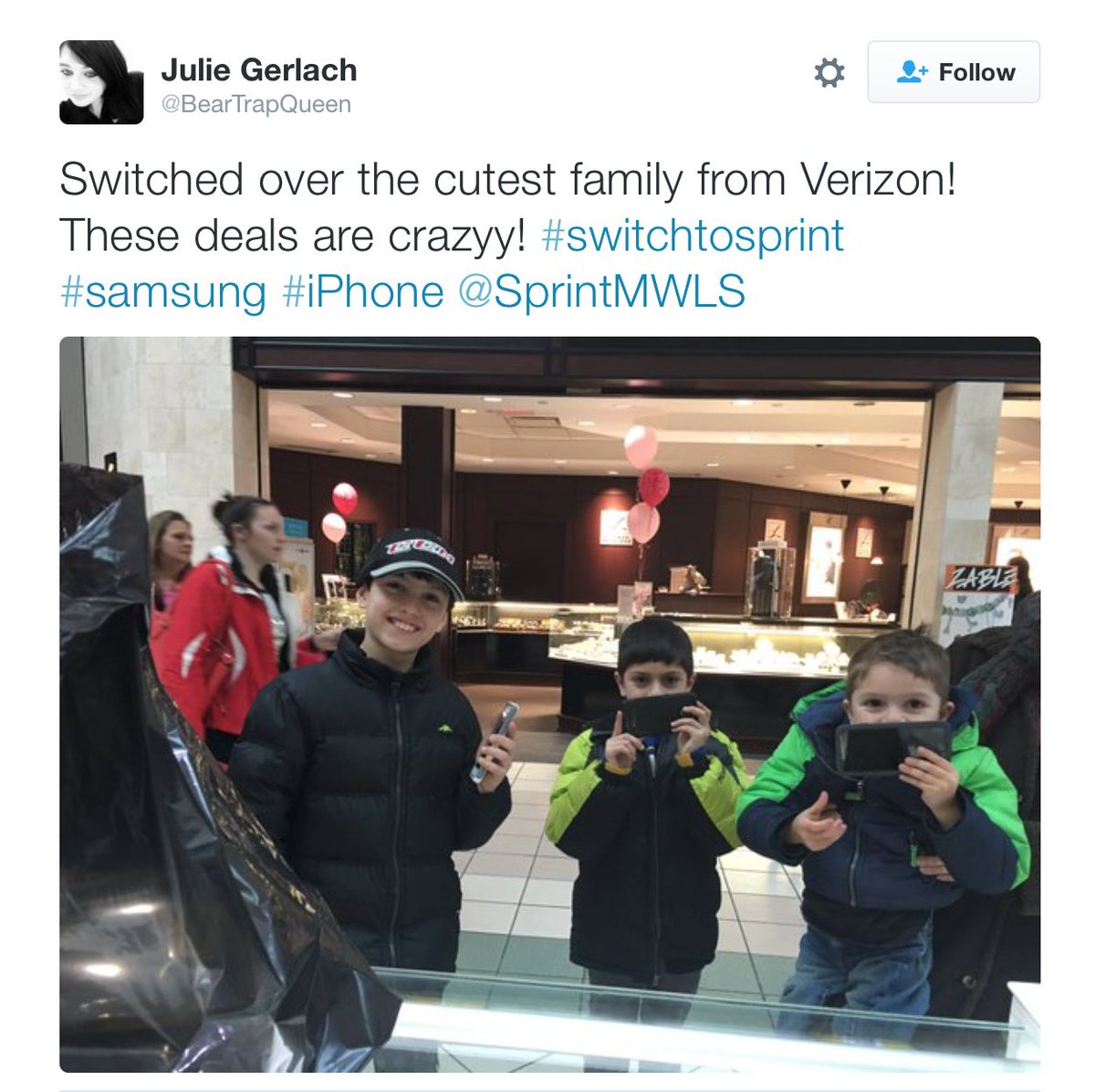 marceloclaure's tweet photo. .@beartrapqueen A #Sprint family is the happiest family. Welcome aboard &amp; nice work!! @sprintmwls https://t.co/BQawcECa53