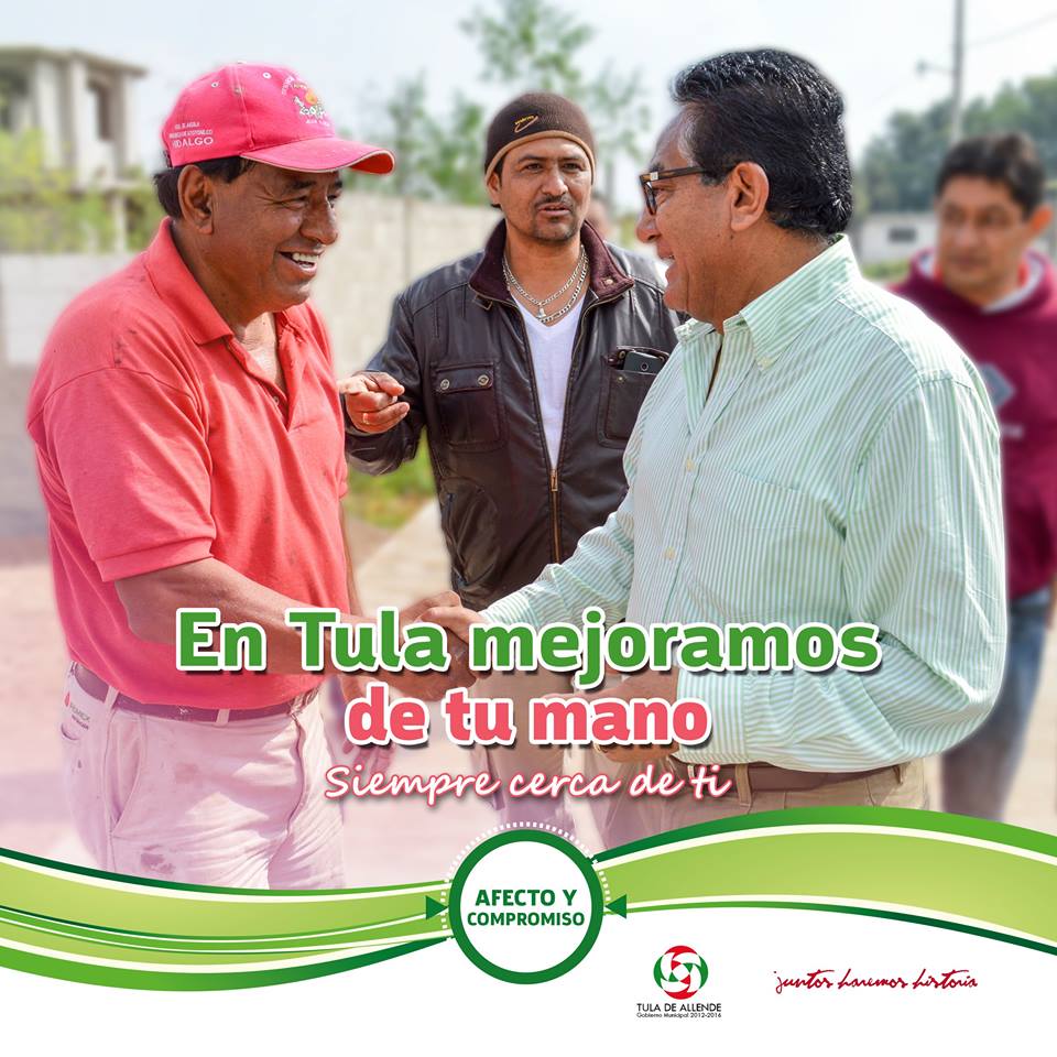 MunicipiodeTula's tweet photo. En Tula mejoramos de tu mano.
#Siemprecercadeti
Gobierno municipal de Tula de Allende. https://t.co/PNM9VYoDpx