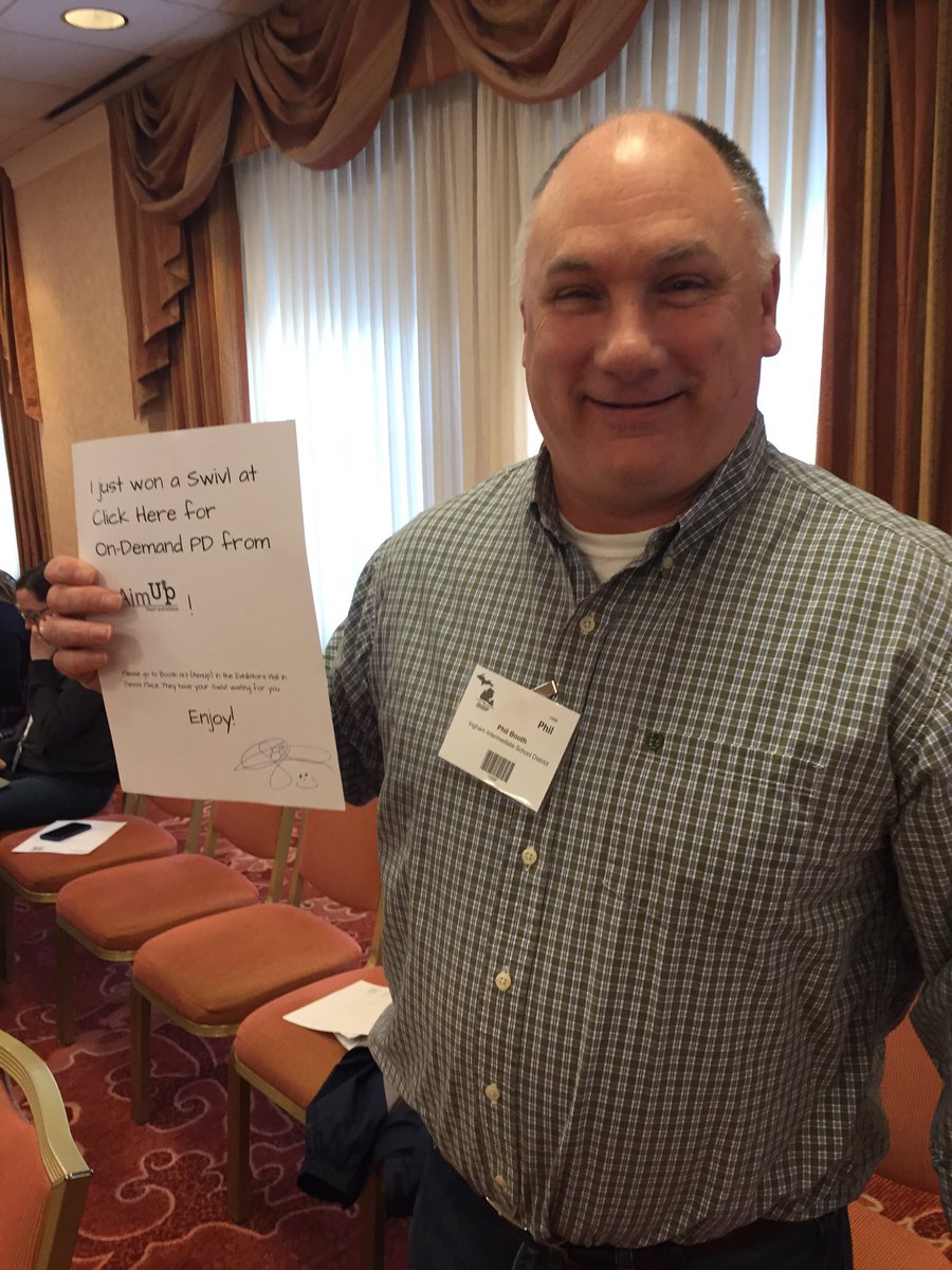 tfulk523's tweet photo. Way to go Phil! Winner of #swivl from @AimUpTech Click here for PD with @cwilsontech #macul16 https://t.co/lEyynzT9QW