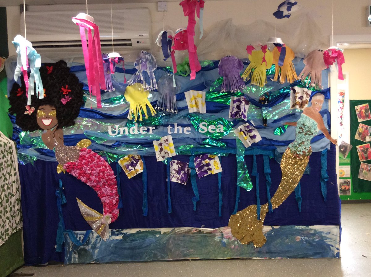 Kender_NurJ's tweet photo. The Nursery Under the Sea display. The children loved making the mermaids. https://t.co/1ctagRhPrY