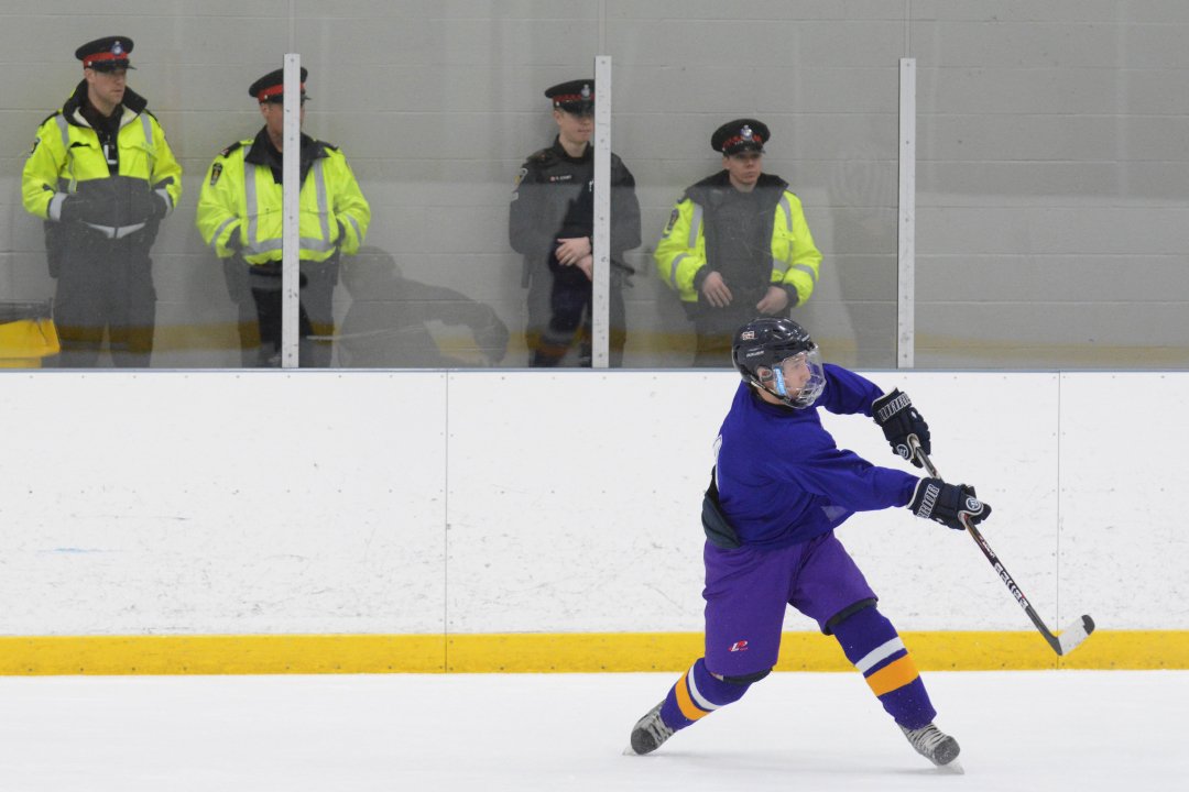 YorkRegion's tweet photo. PHOTOS: Newmarket Raiders take on @YRP in charity game https://t.co/My2rWFL7ql https://t.co/NIsjLwldEg