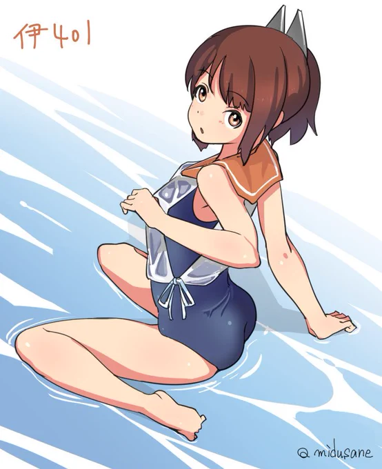 スク水スク水(。A 。 )#艦これ版深夜の真剣お絵描き60分一本勝負#艦これ版真剣お絵描き60分一本勝負_20160311 