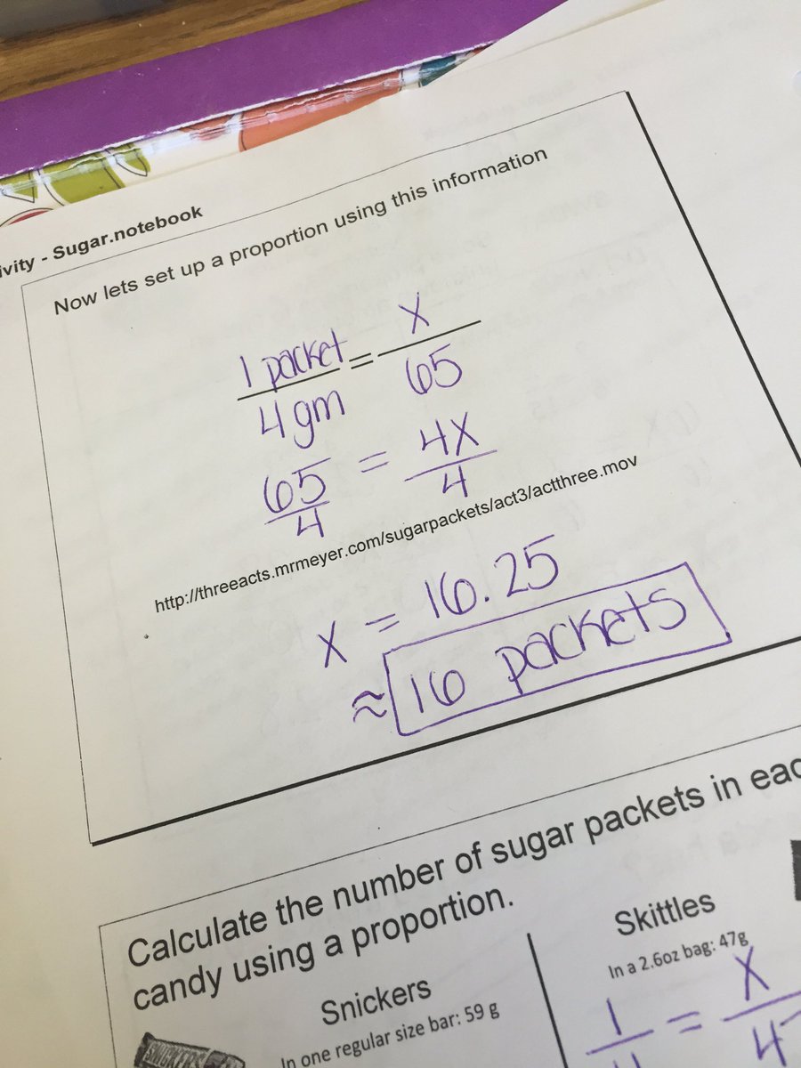 Team4UVMS's tweet image. How many packets of sugar in a 20oz bottle of soda?#ratio #proportion #percenterror #interdisciplinary @uvmsnews