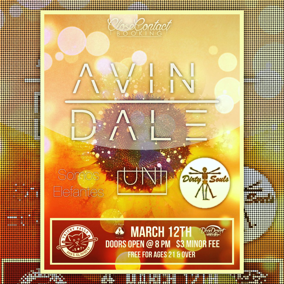 Tomorrow!! <a href="/avindalemusic/">Avindale</a> March 12th at tricky falls!!! #closecontactbooking  #itsallgoodep  #elpaso #trickyfalls