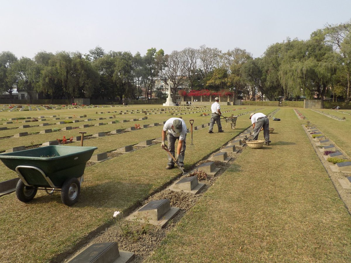 ApGolmei's tweet photo. @CWGC gardeners at Imphal War Cemetery, India, replanting and applying manure. @SiJFletch @grai007 https://t.co/kp66wLadDa