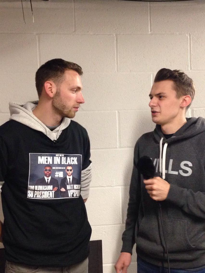 FlyLiveNews's tweet image. @KelleighBowen and @mattlyynch grabbing interviews with candidates for Education and Sport. Will be on FlyFM soon!