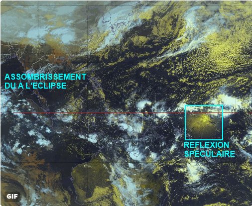 meteofrance's tweet image. #MeteoQuiz On voyait sur l'animation un assombrissement dû à l'#Eclipse2016 &amp;amp; une réflexion spéculaire (reflet du ☀)