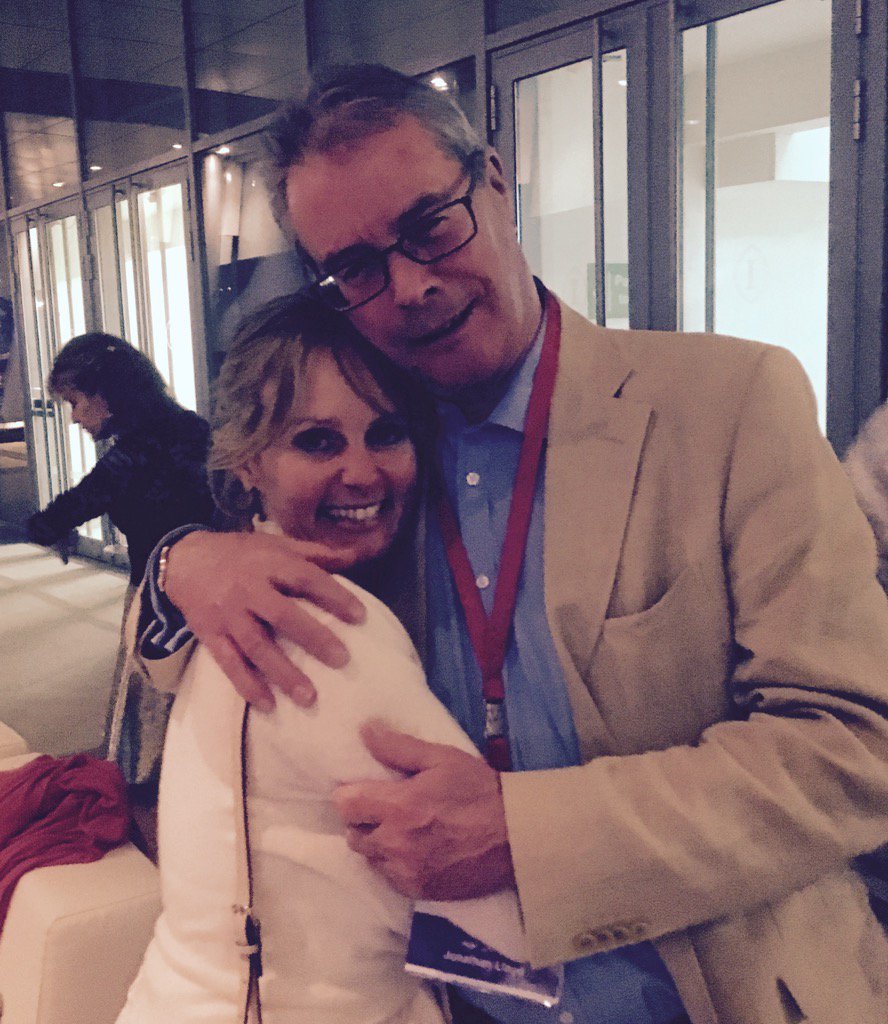 freya_north's tweet photo. I LOVE THIS MAN. My agent of 21yrs, my mentor, my bodyguard, my chum #jonathanlloyd #JLlo @CBGBooks @EmiratesLitFest https://t.co/7Fk7i0D76O