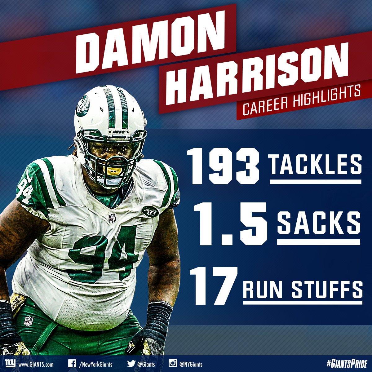 Giants's tweet photo. New #Giants DT Damon 'Snacks' Harrison says he's pumped up to be a Giant!

🎥: https://t.co/3zq8QBBtSG https://t.co/jax2FRgZnD