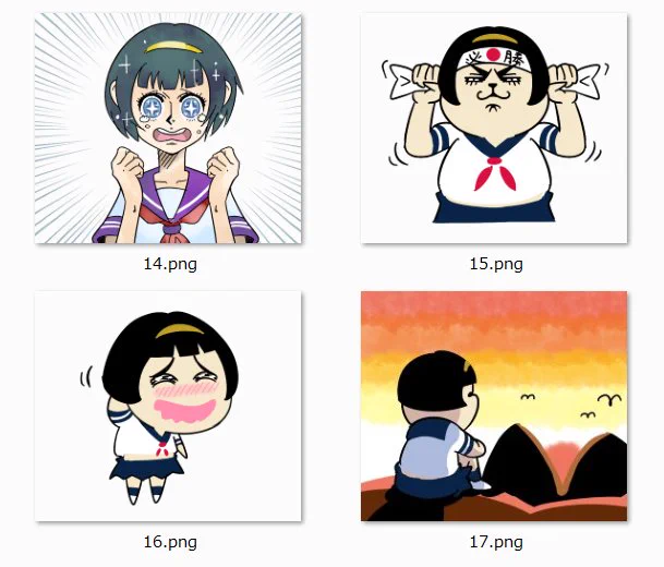 【LINEスタンプ】「出しゃばりが過ぎる女子高生」7段を作成中。本日分! 