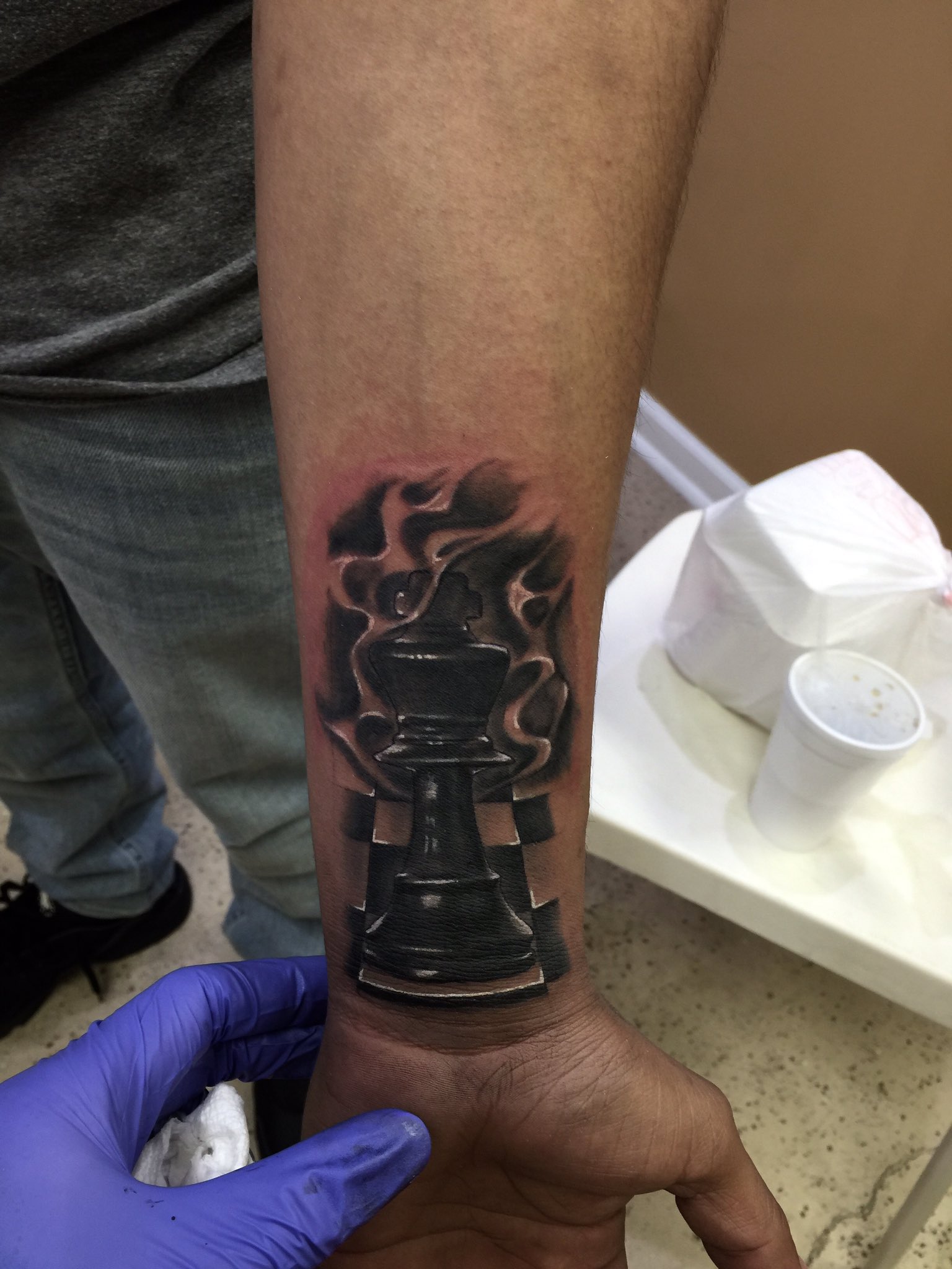 Chess piece tattoo  Tattoo by Chris Henry  Tattoo Boogaloo  Flickr