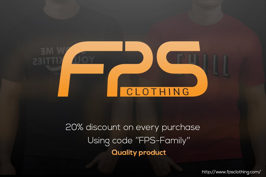 FPSClothing's tweet image. Hey guys! Please checkout our website this weekend 20% off!
#FPS