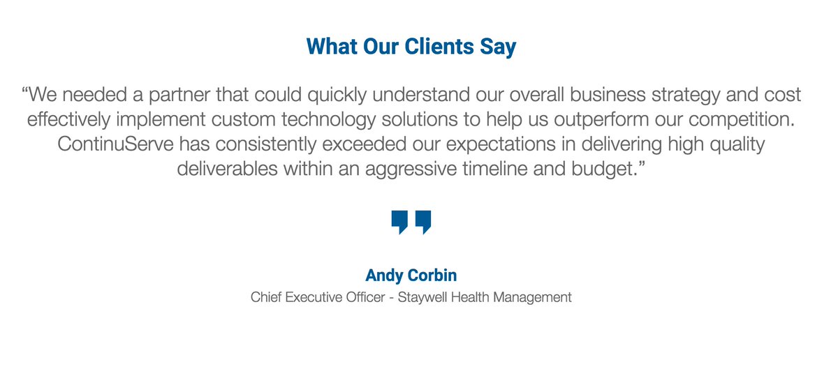 continuserve's tweet image. Feature Friday #happycustomer #bizstrategy #customtechsolutions bit.ly/1LXgh3Y