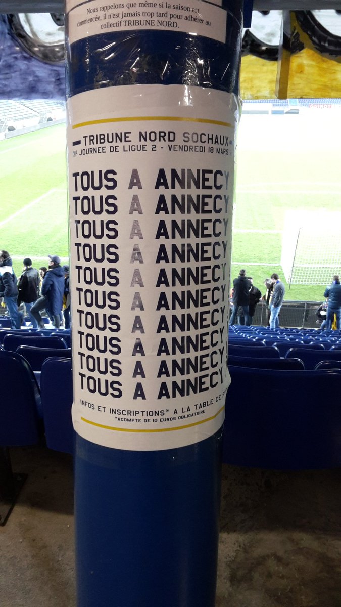 Le message est clair #TousaAnnecy #AllezSochaux 💛 💙