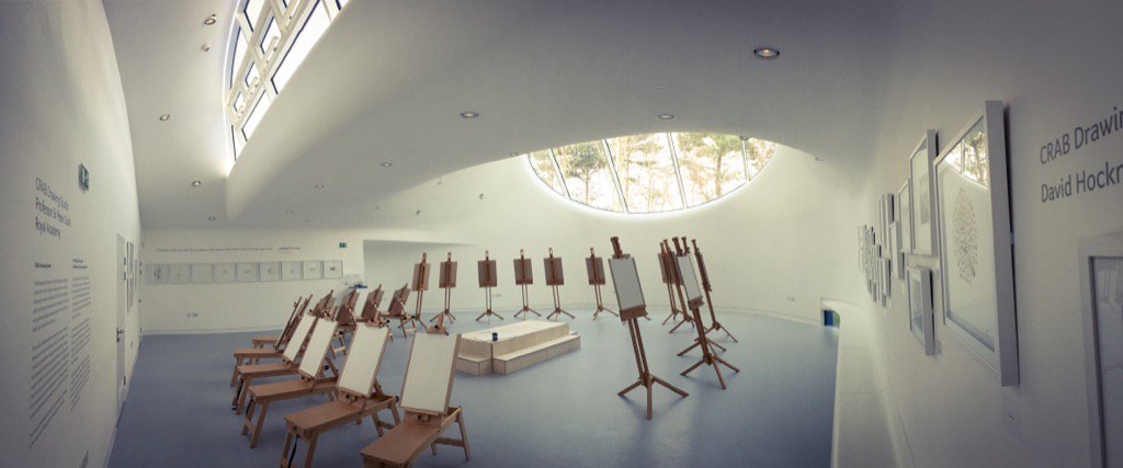 Piers_Taylor's tweet photo. Interior, Peter Cook's new art studio at AUB https://t.co/8u6VULKkSa