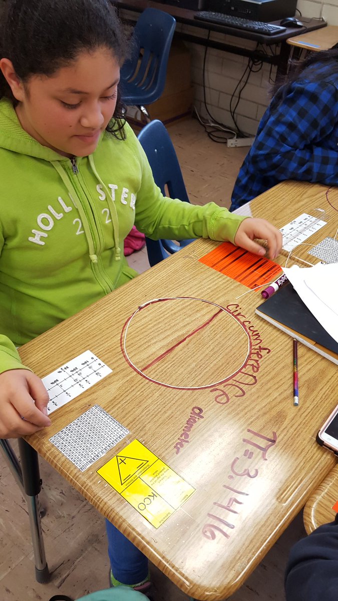 faynna's tweet photo. @TravisTerriers 6th grades getting an early introduction to circumference #pidiscovery #PiDay https://t.co/n1awTOFYMd