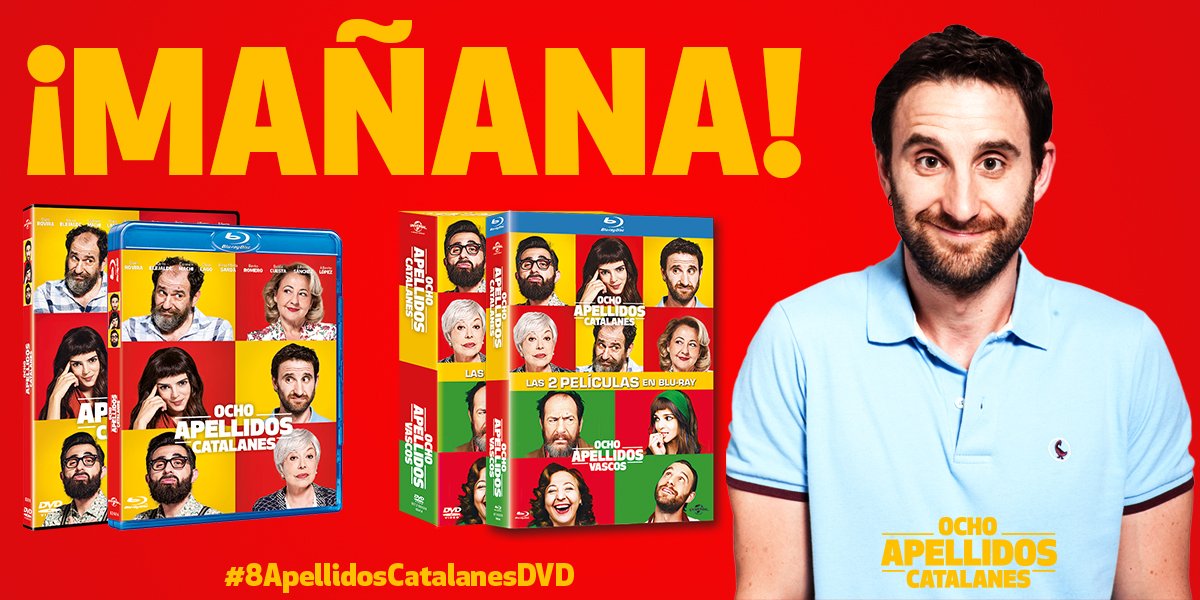 Esta todo preparado... ¡#8ApellidoscatalanesDVD y Blu-ray llega mañana!
