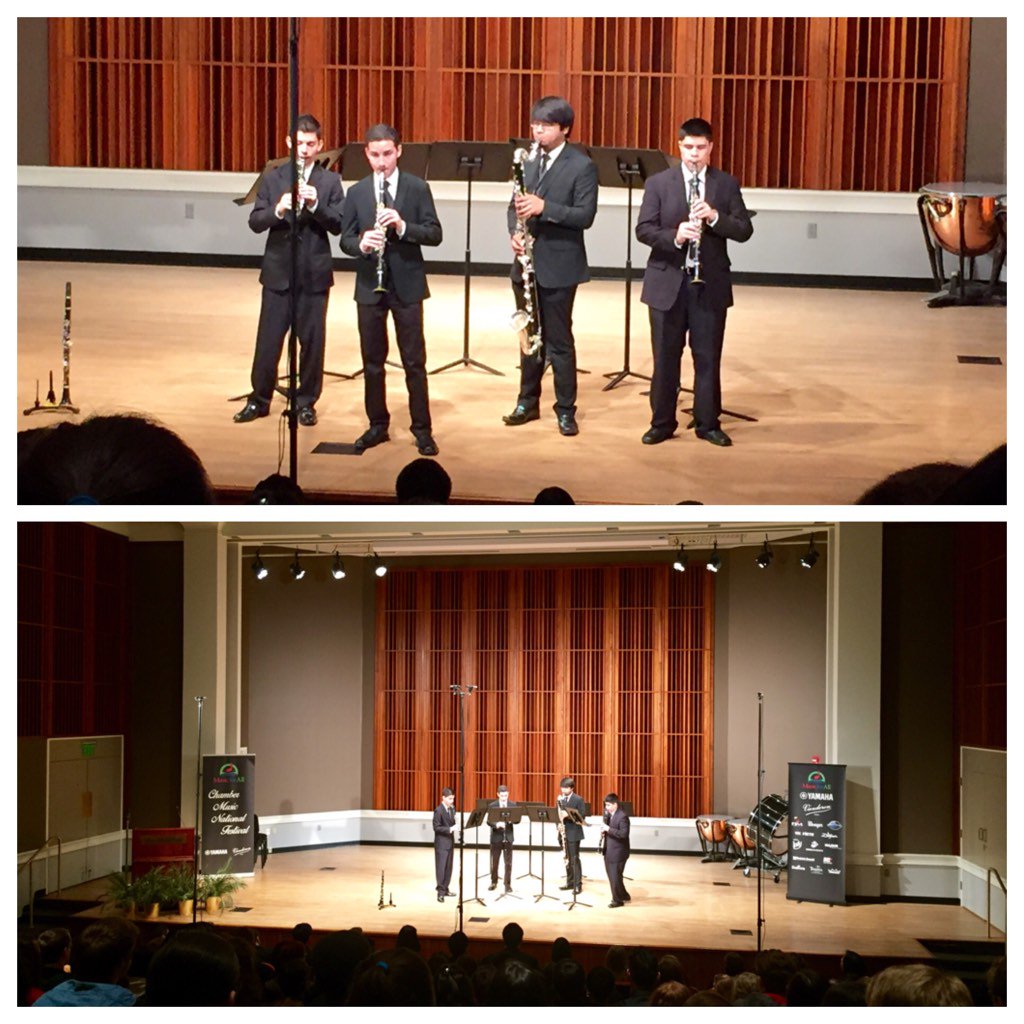 RBMSBand's tweet photo. Spring High Clarinet Quartet performs at the Chamber Music National Festival in Indy!  #BelieveinSpring https://t.co/OlE0nxBxWr