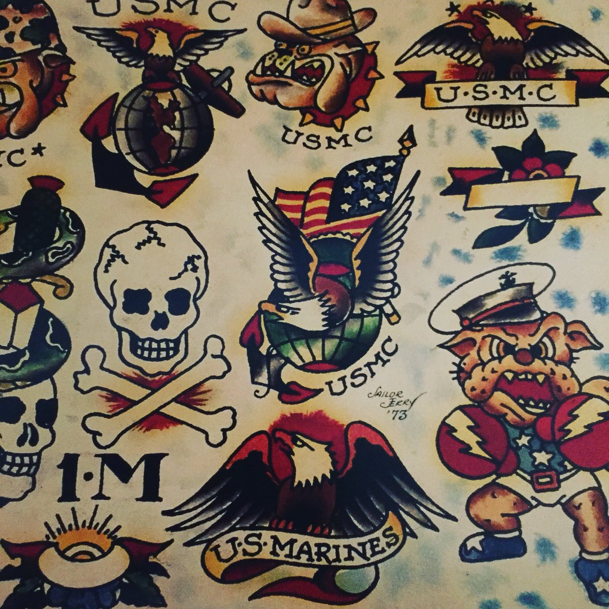 Theoriginalashe's tweet photo. #flashsheetfriday is dedicated to the men & women who serve & the man who tattooed them #NormanCollins. #sailorjerry https://t.co/RHD7dXbVne