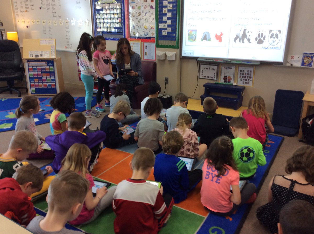 BenTressel's tweet photo. eBook authors from @MissTStock 1st grade share their Panda books with buddies! #DigitalAuthors @GlendalePLS #plsas https://t.co/eVpnRMwETj
