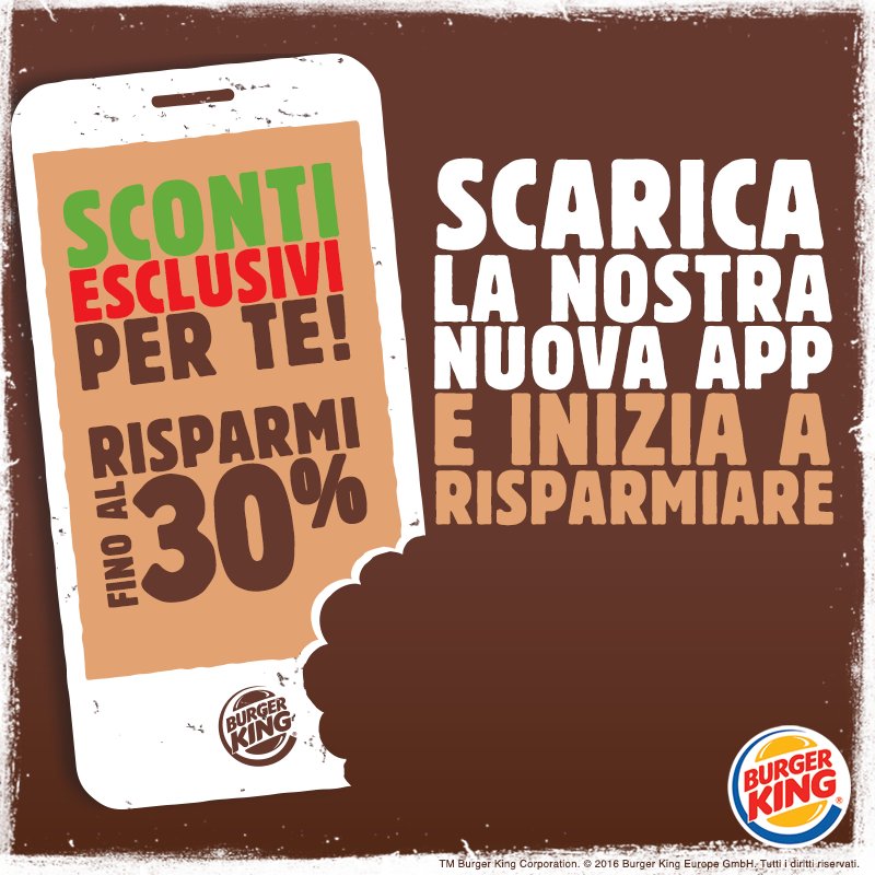 A volte gustare fa rima con risparmiare. Sulla nuova APP risparmi fino al 30% #BurgerKingItalia #BurgerKing
