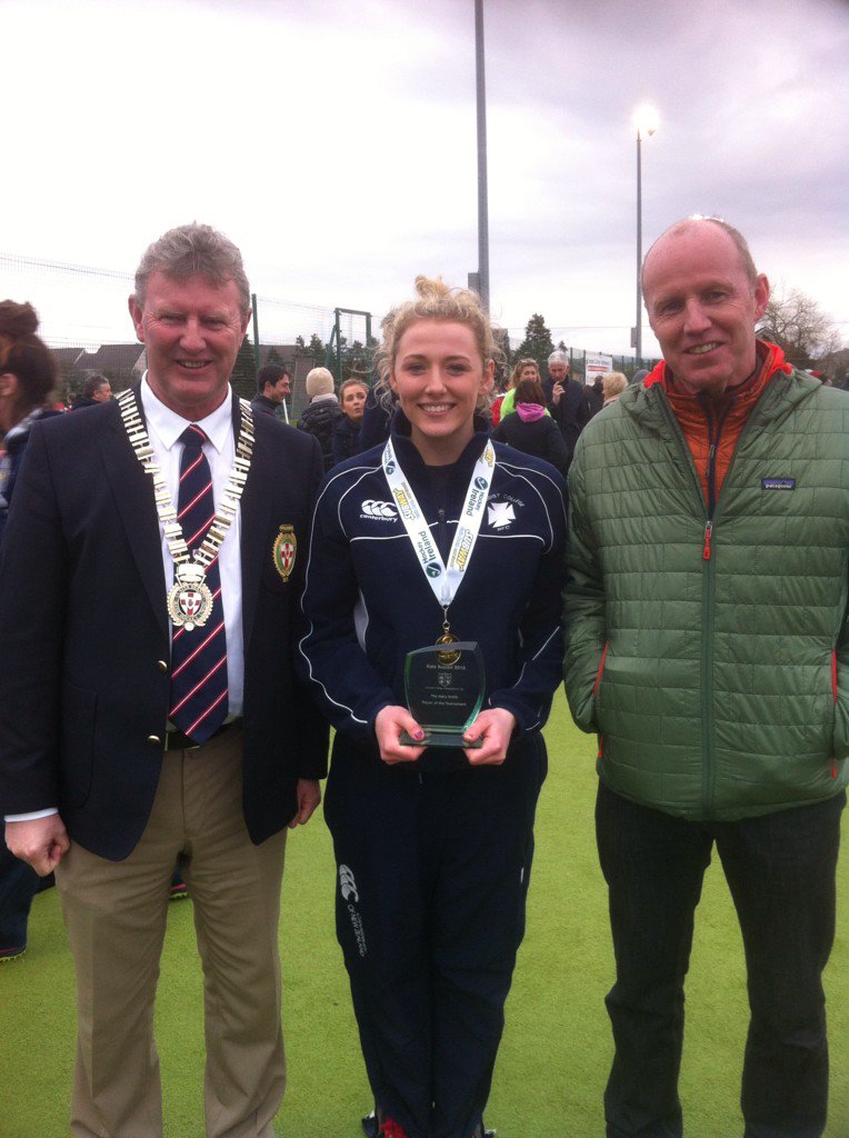 UHUPresident's tweet photo. @UlsterHockey player of Kate Russell tournament Katie Larmour with proud father and Ulster President https://t.co/kKbbo42i5F