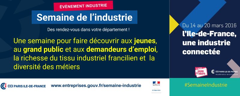CCI_Paris_IdF's tweet photo. L'Île-de-France, une #industrie connectée ! La #SemaineIndustrie débute le 14 mars ! https://t.co/XGckQMTwN8 https://t.co/IW0EyhovJO