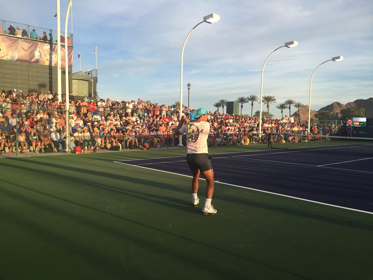 rnadalacademy's tweet photo. .@RafaelNadal keeps practicing before his debut in #IndianWells! All the best for our player! #VamosRafa https://t.co/eH5M7OgWD1