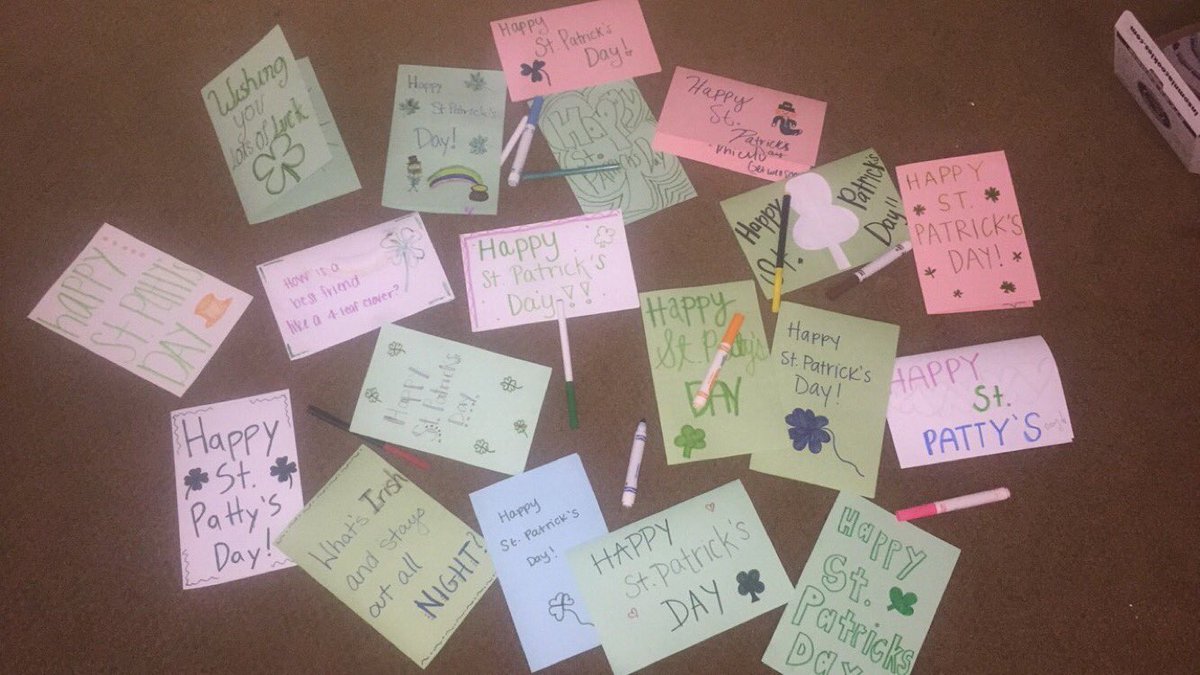 Phi Mu (@phimu_betaeta) on Twitter photo Our sisters had a great time last night making St. Patrick's Day cards for <a href="/CMNHospitals/">Children's Miracle Network Hospitals</a> ❤️💛 Our sisters had a great time last night making St. Patrick's Day cards for <a href="/CMNHospitals/">Children's Miracle Network Hospitals</a> ❤️💛