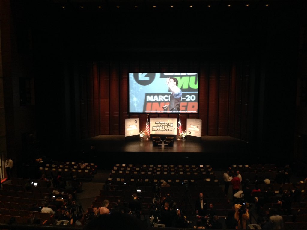 AmandaGMoon's tweet photo. I got my seat to see Obama!#t3sxsw https://t.co/OD4nhckxrI