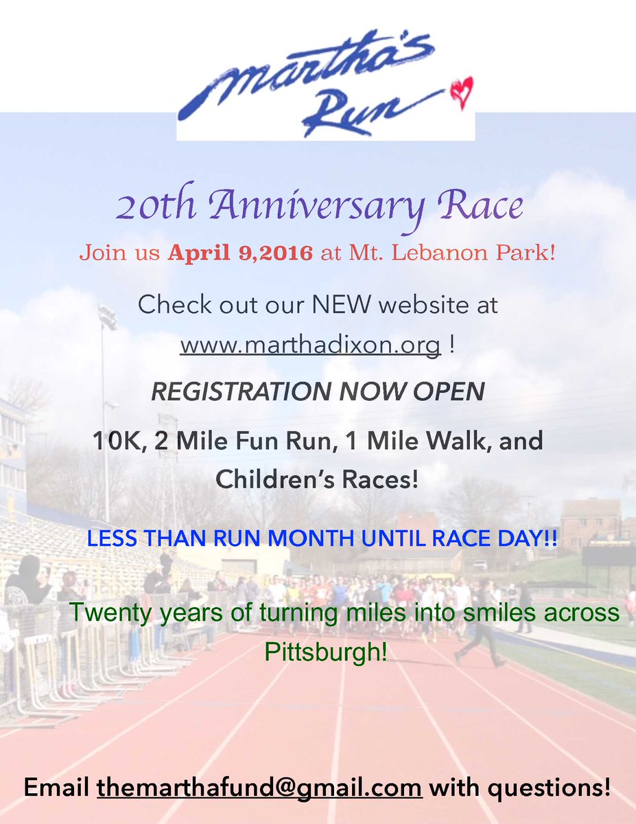 TheMarthaFund's tweet photo. Race registration is now open! Visit https://t.co/1VLfc78sun to sign up and learn what makes our mission so special! https://t.co/yL9QyGNyT6