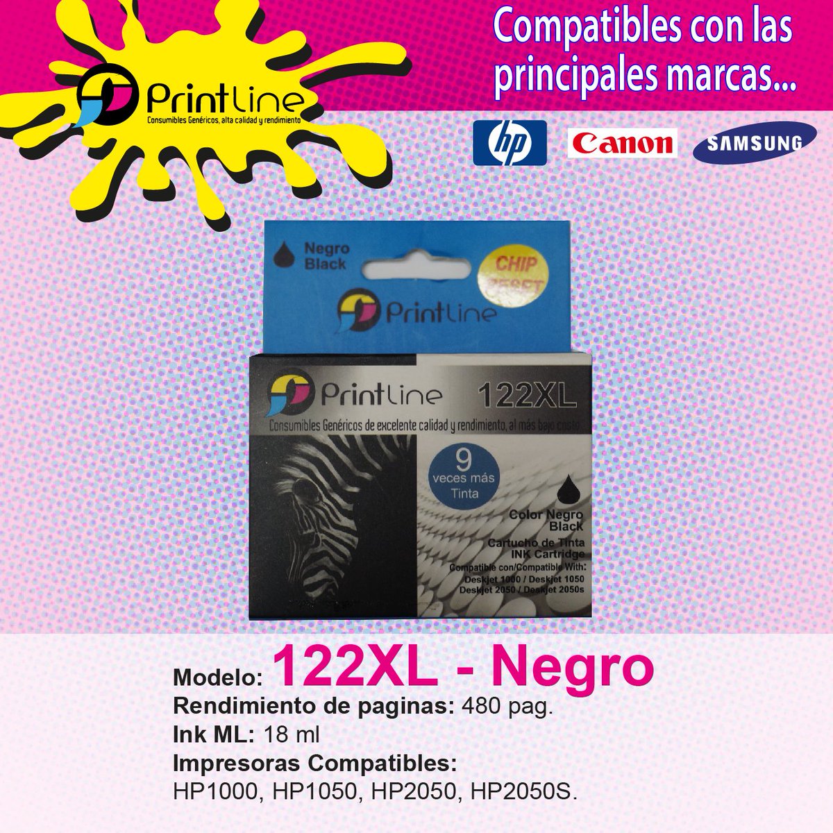 PrintlineVzla's tweet photo. Cartucho 122 XL #Printline Recuerda: Dura más, mejor calidad. https://t.co/ItkC0oFT0i