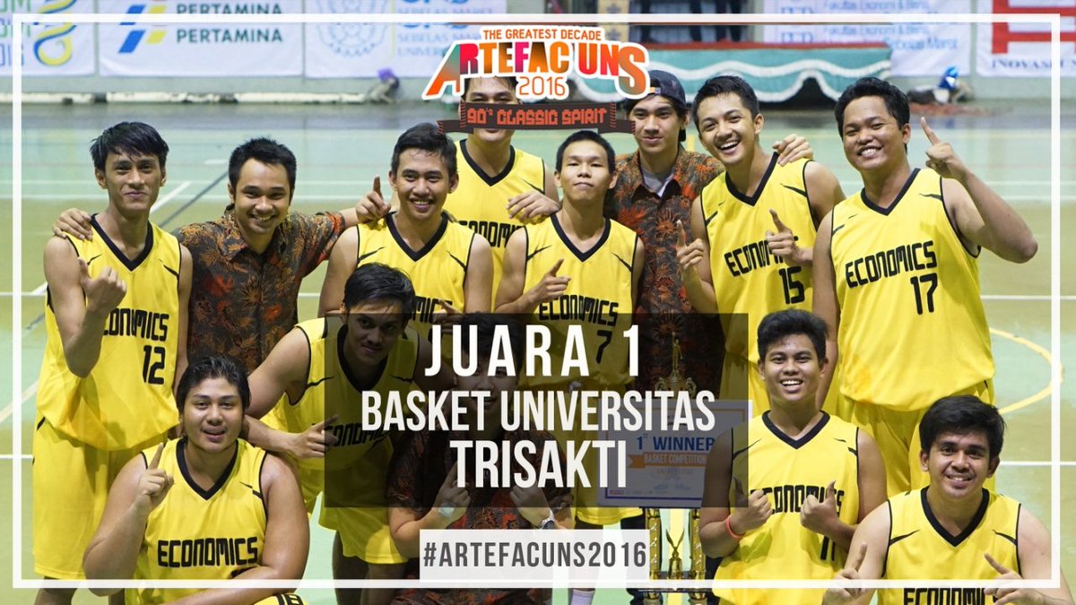 artefacuns's tweet photo. Selamat kepada TRISAKTI sebagai Juara 1 Basket Universitas ARTEFAC UNS 2016!
#ARTEFACUNS2016
#LAHIRDANBESAR https://t.co/OYbKqXnlic