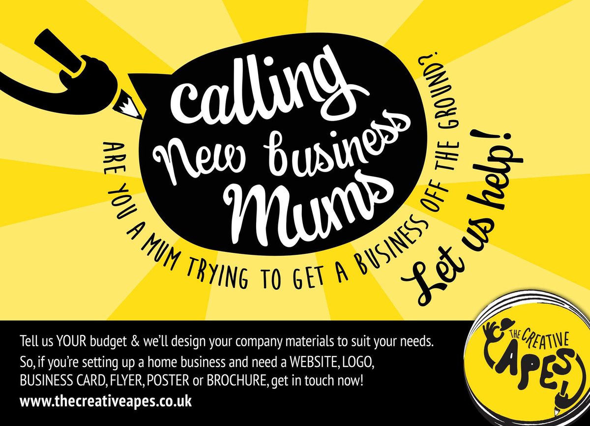TheCreativeApes's tweet image. Know any mums setting up a new business? #WomeninBusiness #Mumsinbiz #newbusiness #design #webdesign #newmums