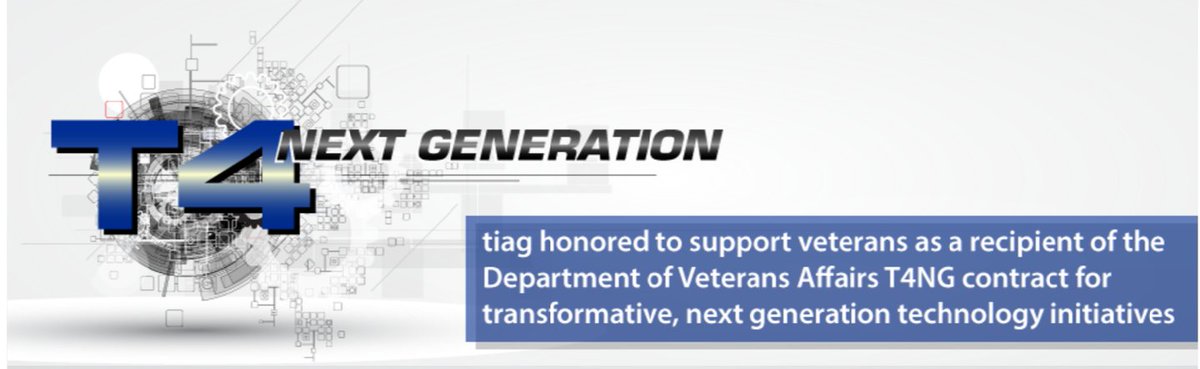 TIAGinc's tweet photo. .@tiaginc is honored to help @DeptVetAffairs improve #veterans services via #T4NG contract https://t.co/NfysMEldal https://t.co/wBnwMiAFeU