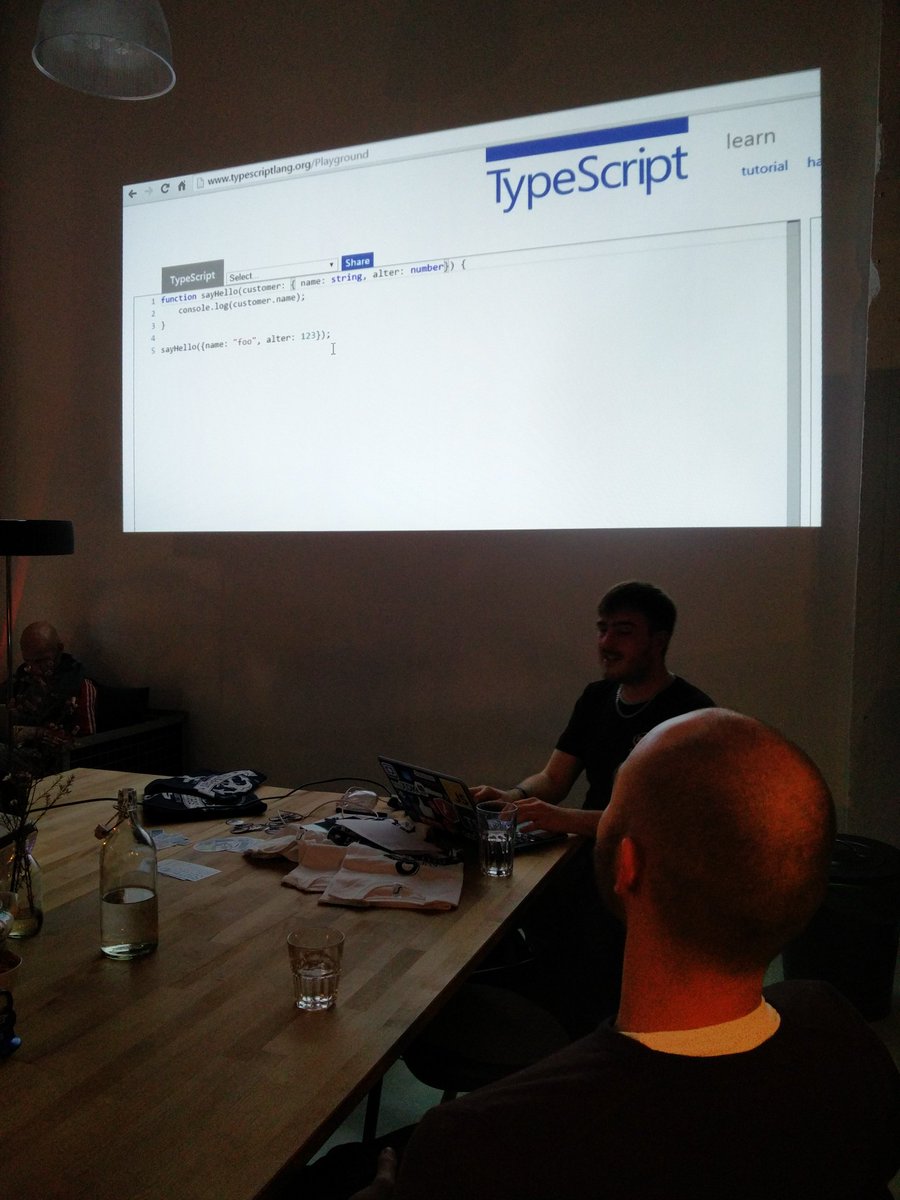 markusschwed's tweet photo. @BFreakout about #typescript at @RUGSaar
Pretty neat so far. #jsToolsTour https://t.co/2z4YYnJHVC