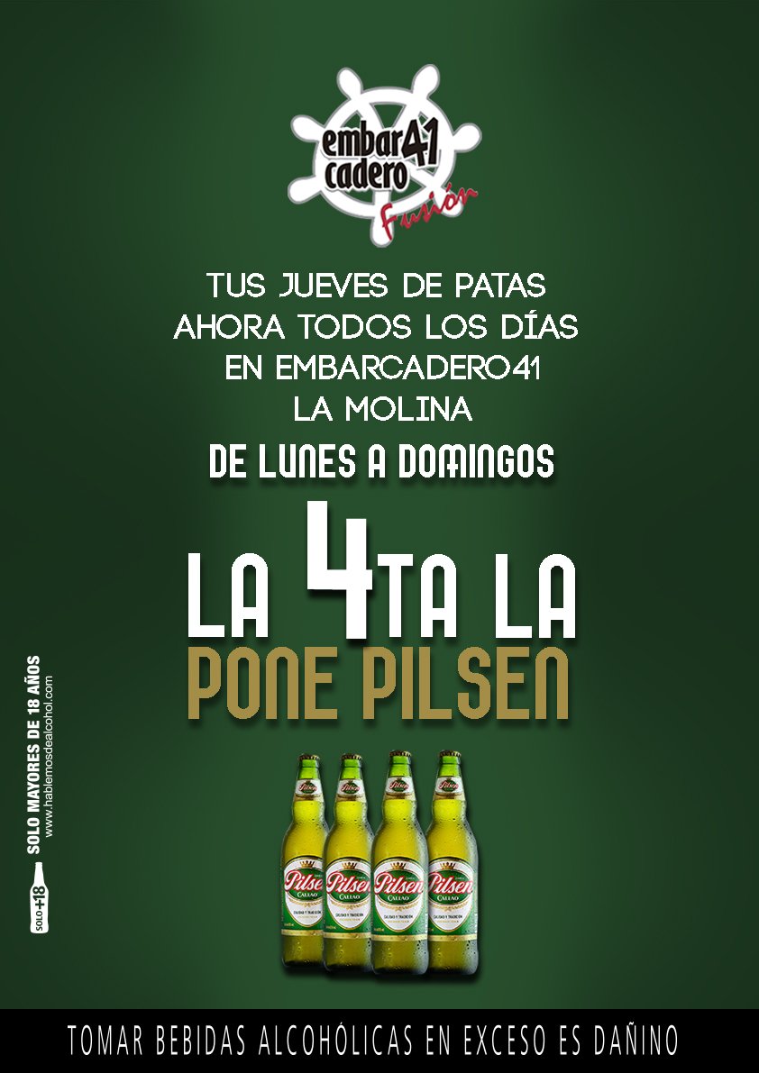 No se olviden todos los dias de pata solo en Embarcadero 41 de La Molina