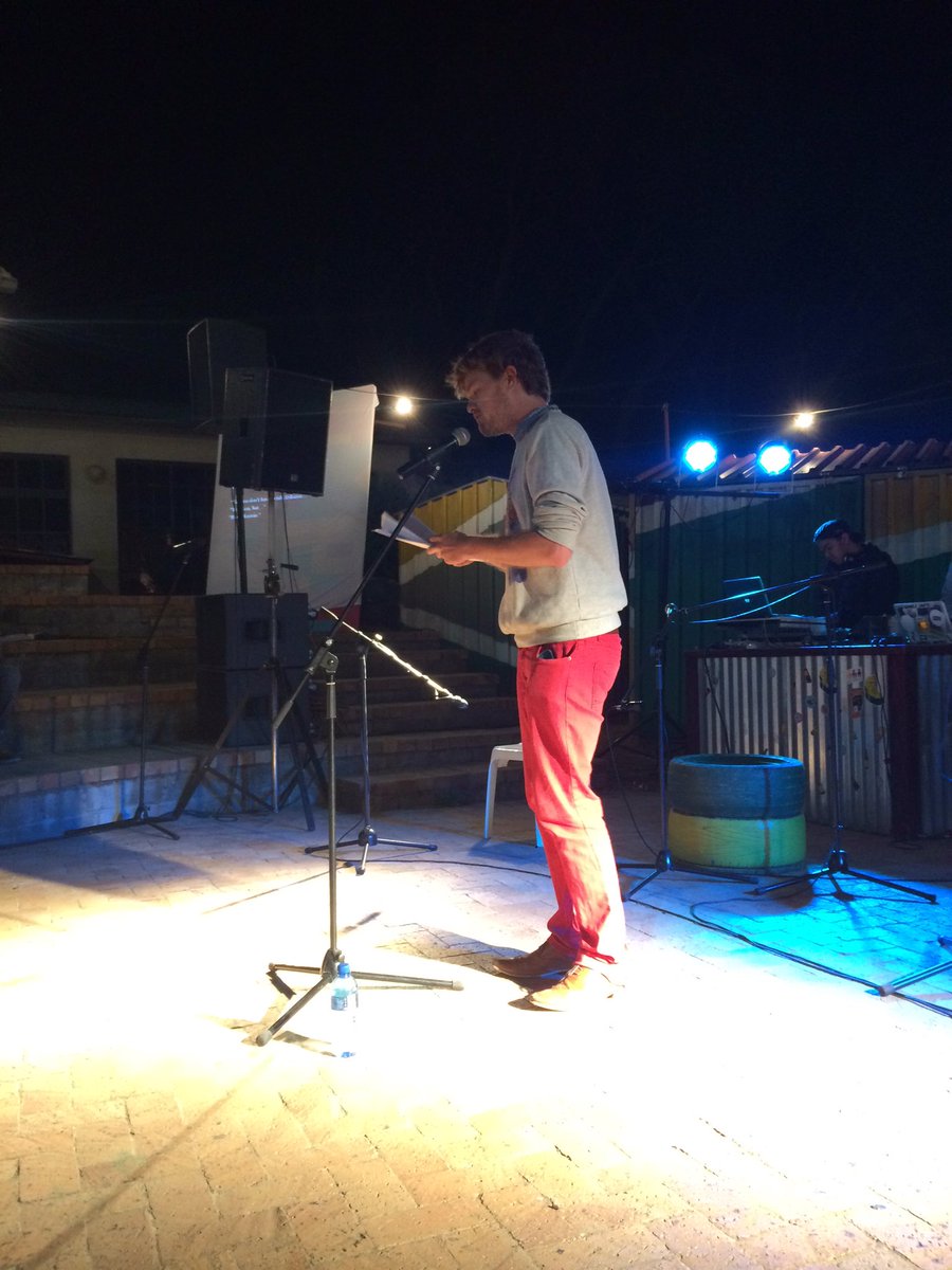InZyncPoetry's tweet photo. @InZyncPoetry co-founder Pieter Odendaal is up now! 

#InZyncTurns5 https://t.co/hHLDso8FoU