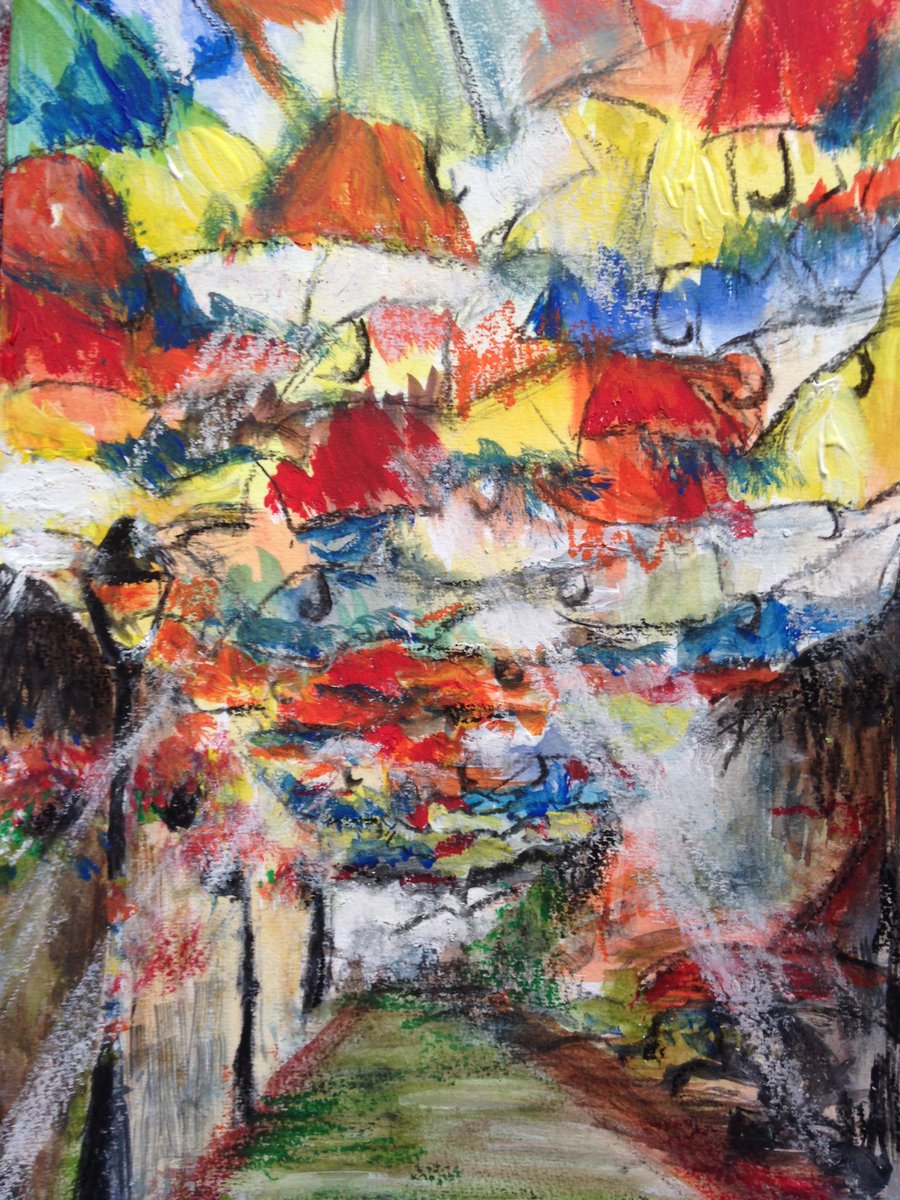 #umbrella #street #Portugal #art #spring #colours #sketch