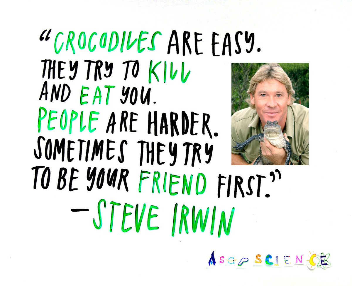 AsapSCIENCE's tweet image. A Sunday pick-me-up from the late and amazing Steve Irwin.
