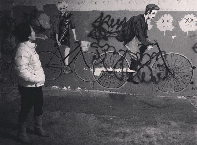 StateAndLemp's tweet photo. Pastry chef Michelle Kwak checking out some of Boise's Street Art during our "family night." #team #teambuilding https://t.co/relj1T61Es