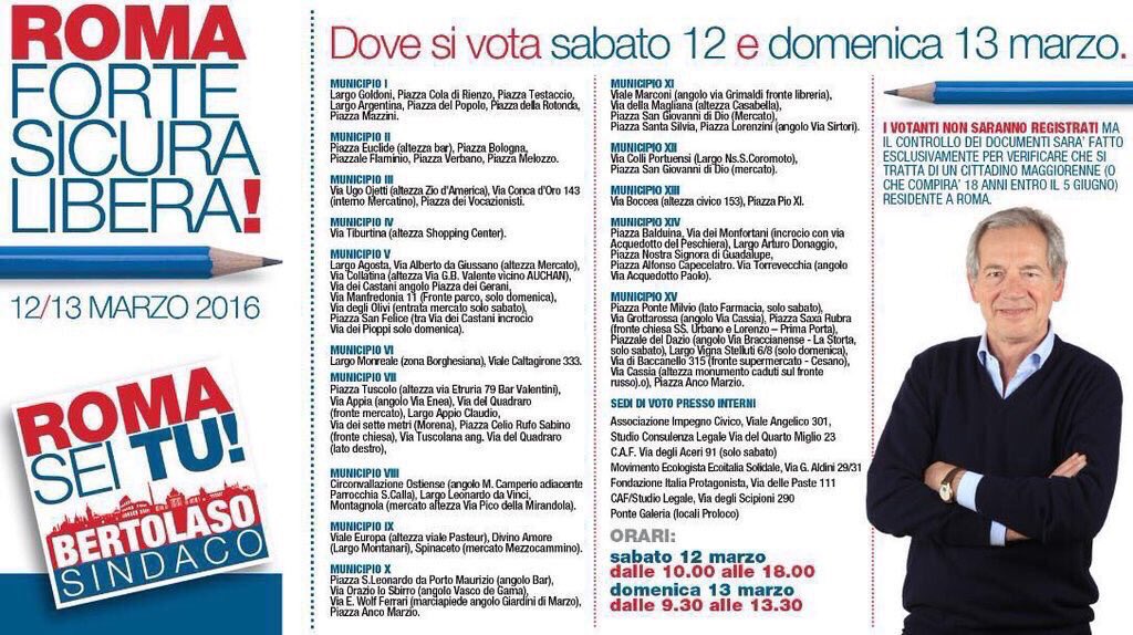 Domani e domenica anche tu protagonista per #Roma ai #gazebo scrivi il programma per #BertolasoSindaco <a href="/forza_italia/">Forza Italia</a>