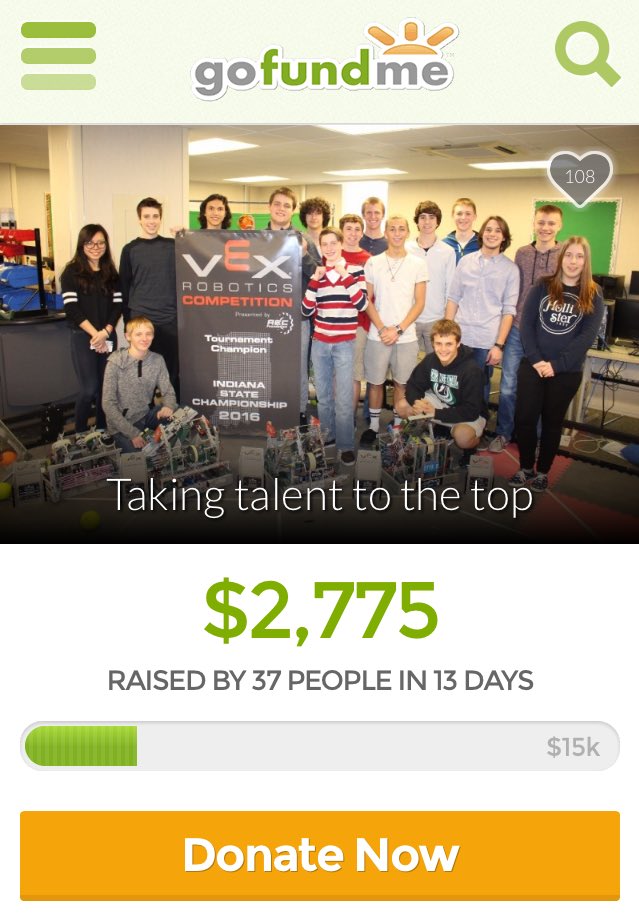 TC_Robotics's tweet photo. We're almost to 3,000 dollars!! Thank you to everyone who has supported so far, but we aren't done yet!! https://t.co/Saj3W8lZCe