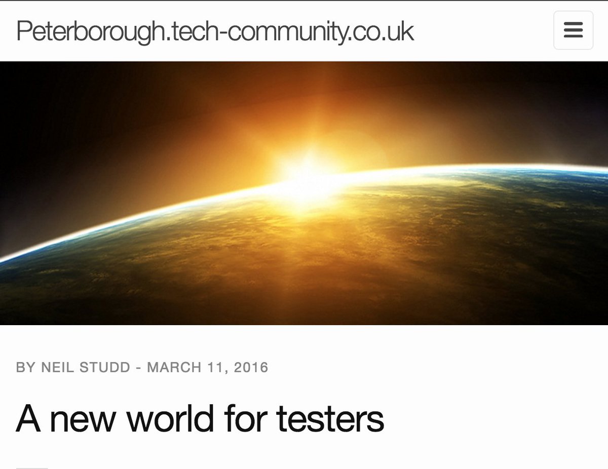AgilePBoro's tweet photo. A new world for testers! by @neilstudd https://t.co/gYSfcVPdFJ #testing https://t.co/M1YwGfJJ3B