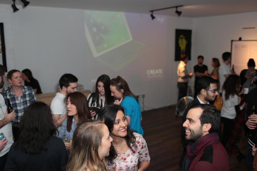 LogitechGUK's tweet photo. It's filling up here with techies &amp; startups, come on down to @SiliconDrinkabt if you want to join! #PoweredByCREATE https://t.co/Q5LPK3ma1w