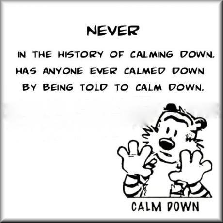1marksmith's tweet photo. "CALM DOWN~!" When does saying that ever work? #parenting #couples #relationships #fairfighting @vancouver_rt https://t.co/T79IXmtWdJ